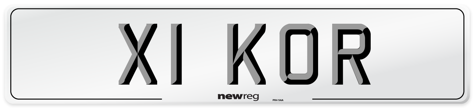 X1 KOR Number Plate from New Reg